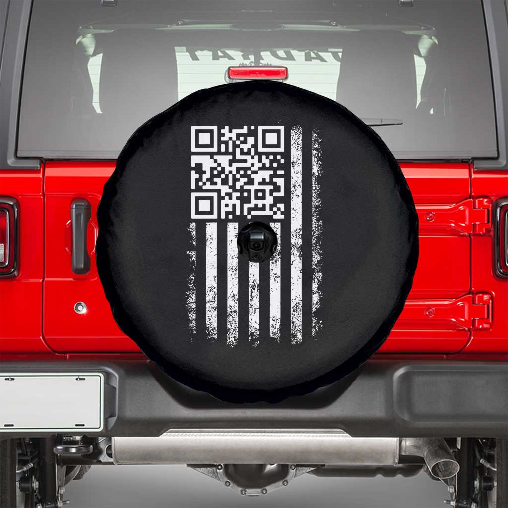 Funny QR Scan Me Trump Dancing Spare Tire Cover Mr President 45 47 TS02 Black Print Your Wear