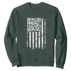 Funny QR Scan Me Trump Dancing Sweatshirt Mr President 45 47 TS02 Dark Forest Green Print Your Wear