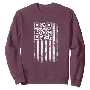 Funny QR Scan Me Trump Dancing Sweatshirt Mr President 45 47 TS02 Maroon Print Your Wear