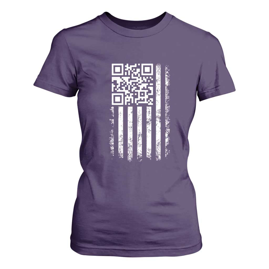 Funny QR Scan Me Trump Dancing T Shirt For Women Mr President 45 47 TS02 Purple Print Your Wear