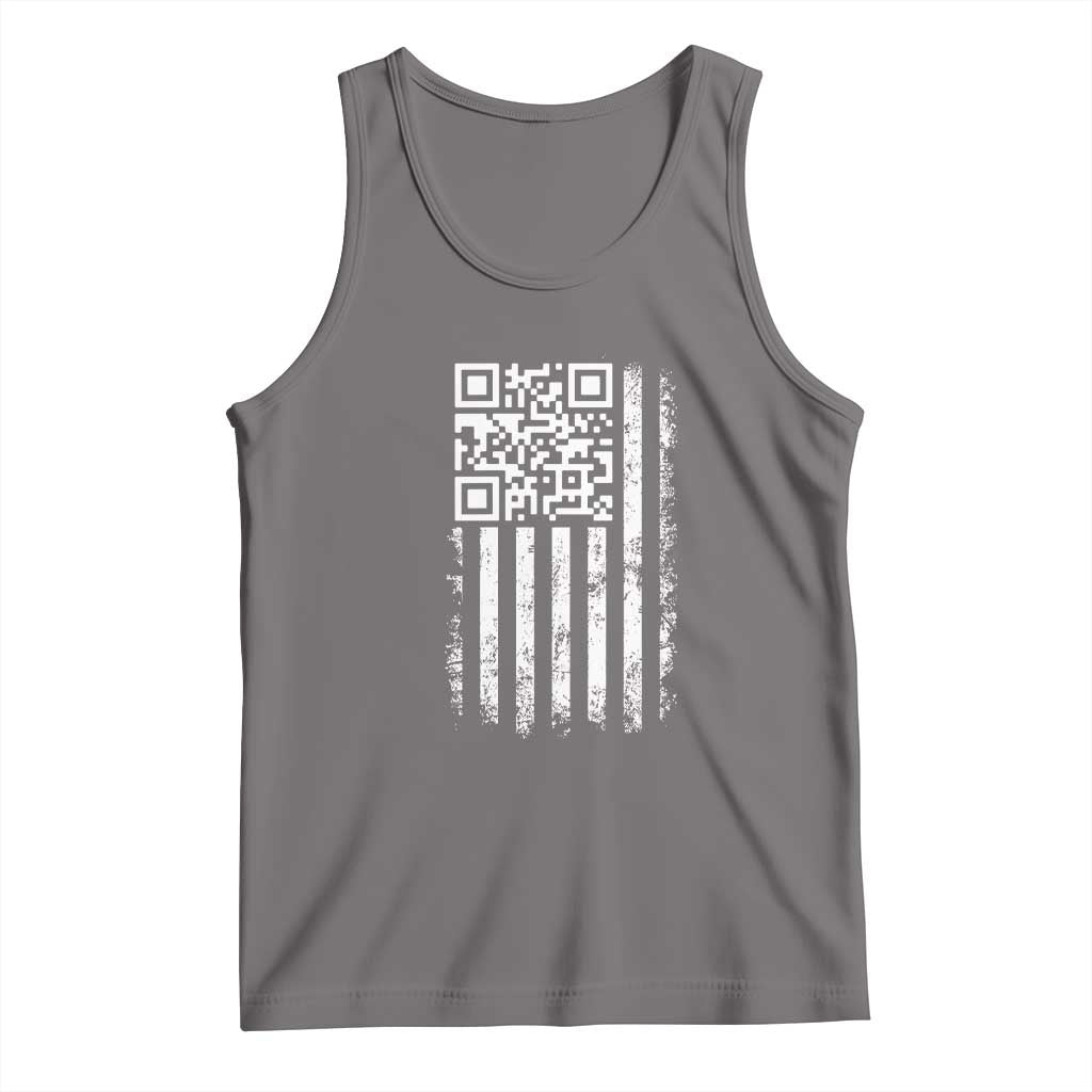 Funny QR Scan Me Trump Dancing Tank Top Mr President 45 47 TS02 Deep Heather Print Your Wear