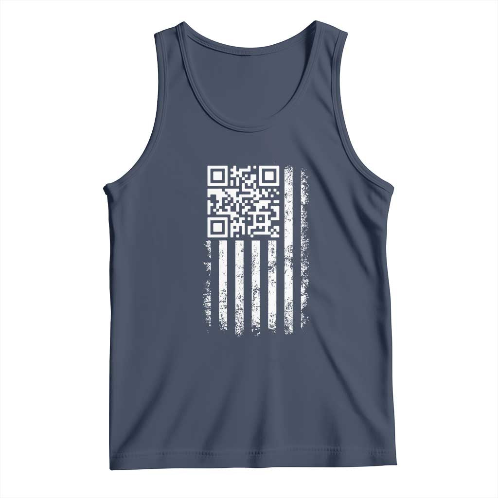 Funny QR Scan Me Trump Dancing Tank Top Mr President 45 47 TS02 Navy Print Your Wear