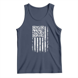 Funny QR Scan Me Trump Dancing Tank Top Mr President 45 47 TS02 Navy Print Your Wear