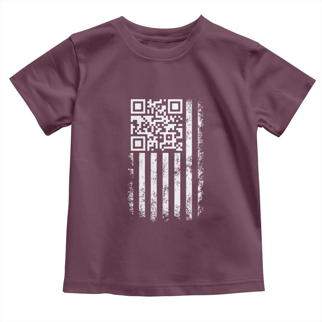 Funny QR Scan Me Trump Dancing Toddler T Shirt Mr President 45 47 TS02 Maroon Print Your Wear