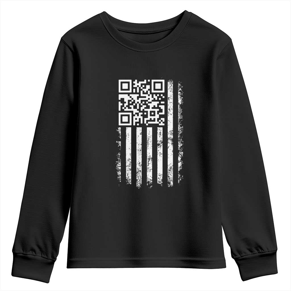 Funny QR Scan Me Trump Dancing Youth Sweatshirt Mr President 45 47 TS02 Black Print Your Wear