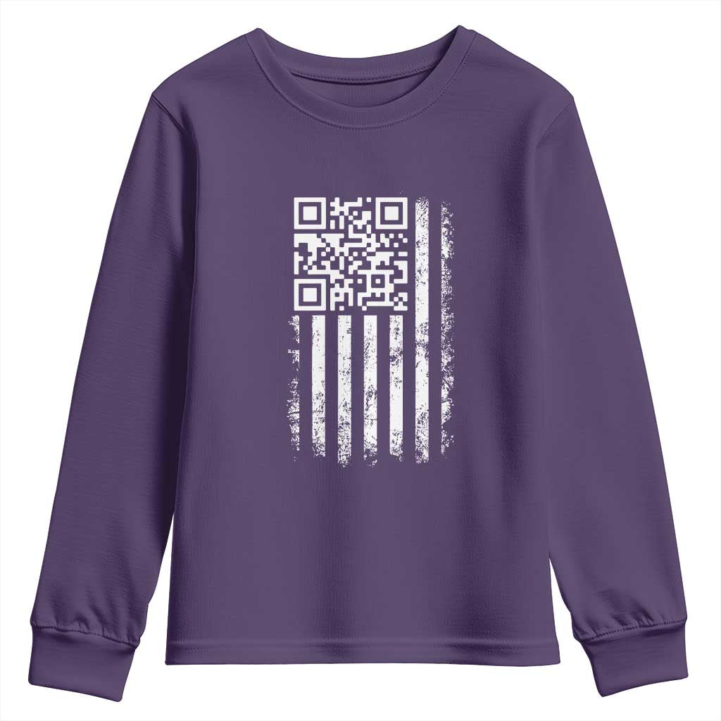 Funny QR Scan Me Trump Dancing Youth Sweatshirt Mr President 45 47 TS02 Purple Print Your Wear