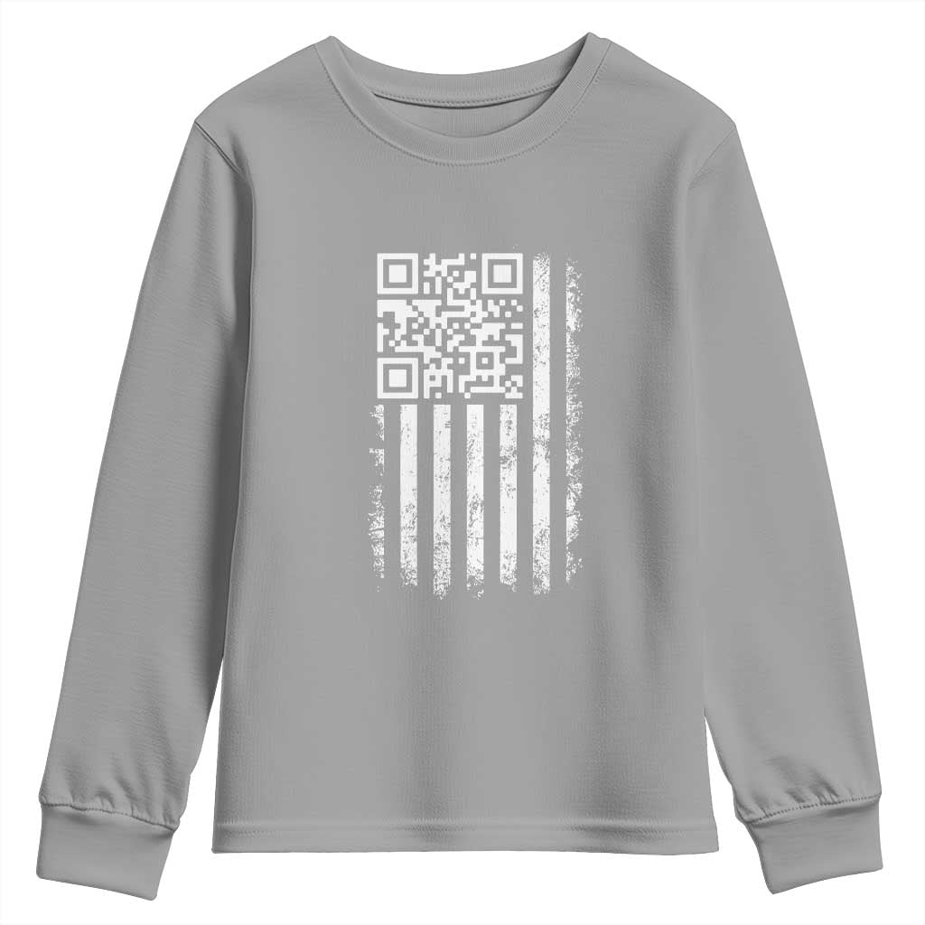 Funny QR Scan Me Trump Dancing Youth Sweatshirt Mr President 45 47 TS02 Sport Gray Print Your Wear