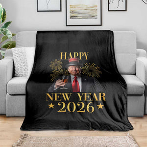 Trump Happy New Year 2026 Throw Blanket New America Golden Age TS02 Print Your Wear