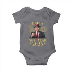Trump Happy New Year 2026 Baby Onesie New America Golden Age TS02 Charcoal Print Your Wear