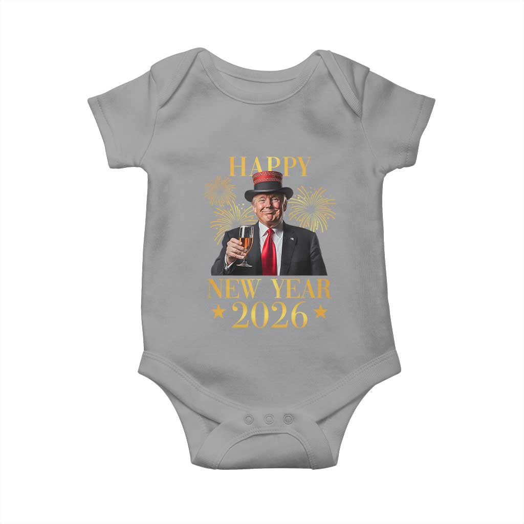Trump Happy New Year 2026 Baby Onesie New America Golden Age TS02 Sport Gray Print Your Wear
