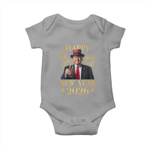 Trump Happy New Year 2026 Baby Onesie New America Golden Age TS02 Sport Gray Print Your Wear