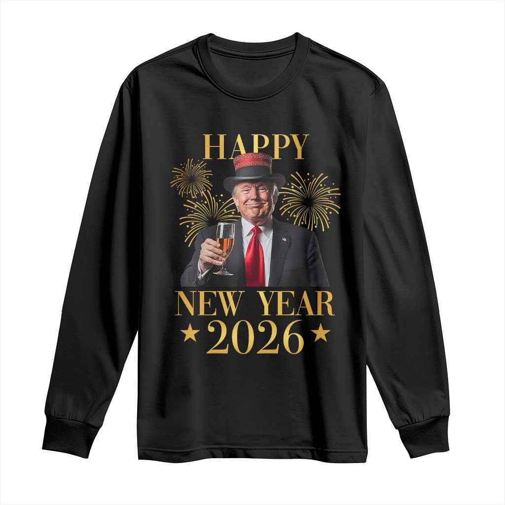 Trump Happy New Year 2026 Long Sleeve Shirt New America Golden Age TS02 Black Print Your Wear