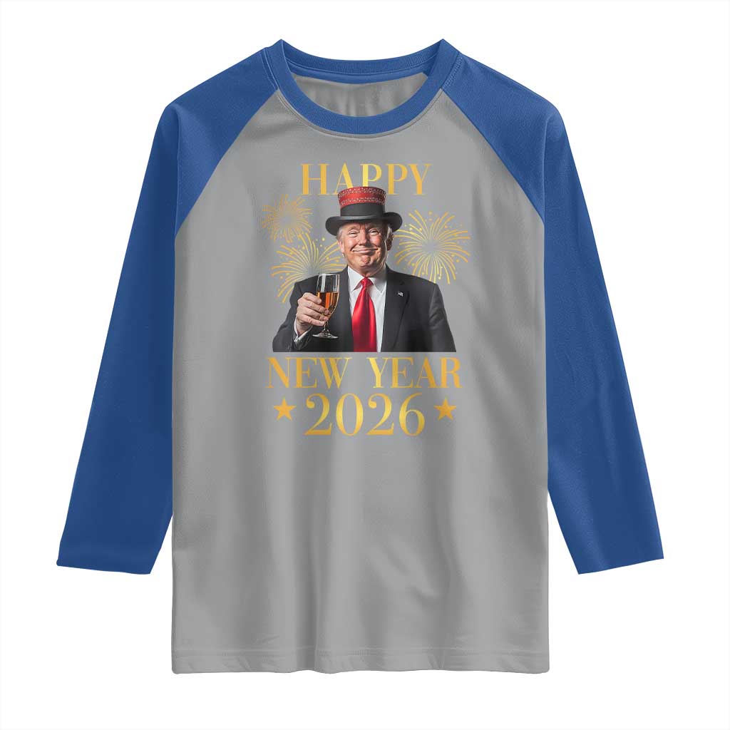 Trump Happy New Year 2026 Raglan Shirt New America Golden Age TS02 Sport Gray Royal Print Your Wear