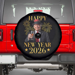 Trump Happy New Year 2026 Spare Tire Cover New America Golden Age TS02 Black Print Your Wear