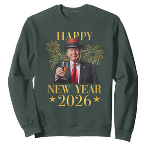 Trump Happy New Year 2026 Sweatshirt New America Golden Age TS02 Dark Forest Green Print Your Wear