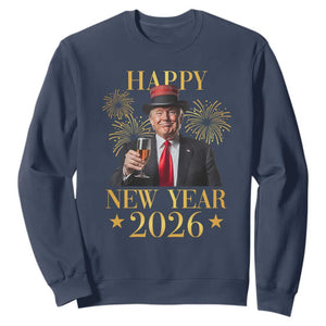 Trump Happy New Year 2026 Sweatshirt New America Golden Age TS02 Navy Print Your Wear