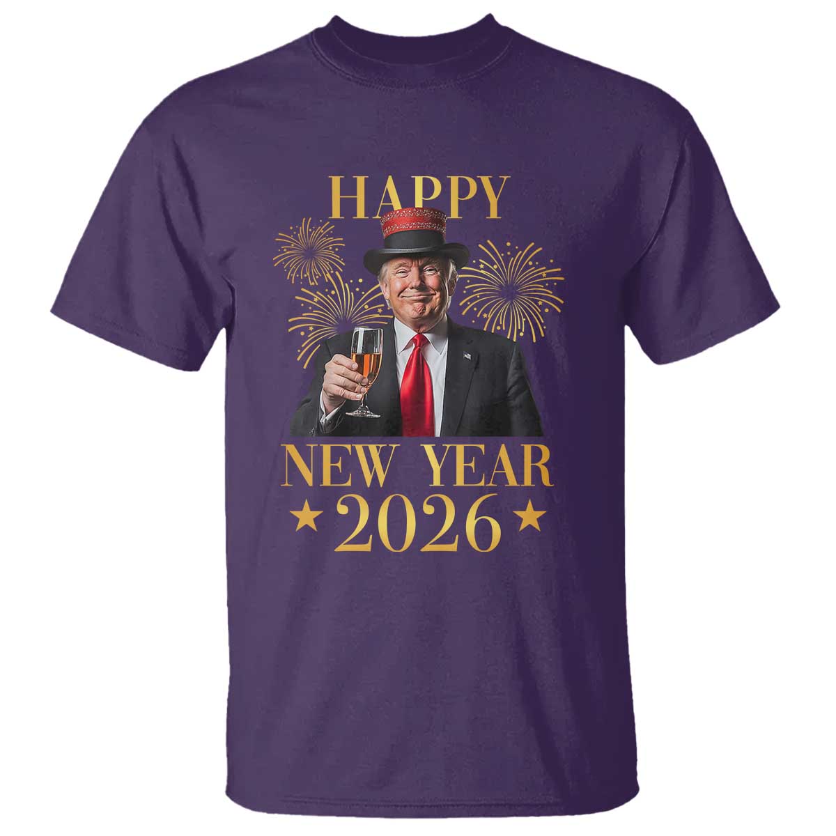 Trump Happy New Year 2026 T Shirt New America Golden Age TS02 Purple Print Your Wear