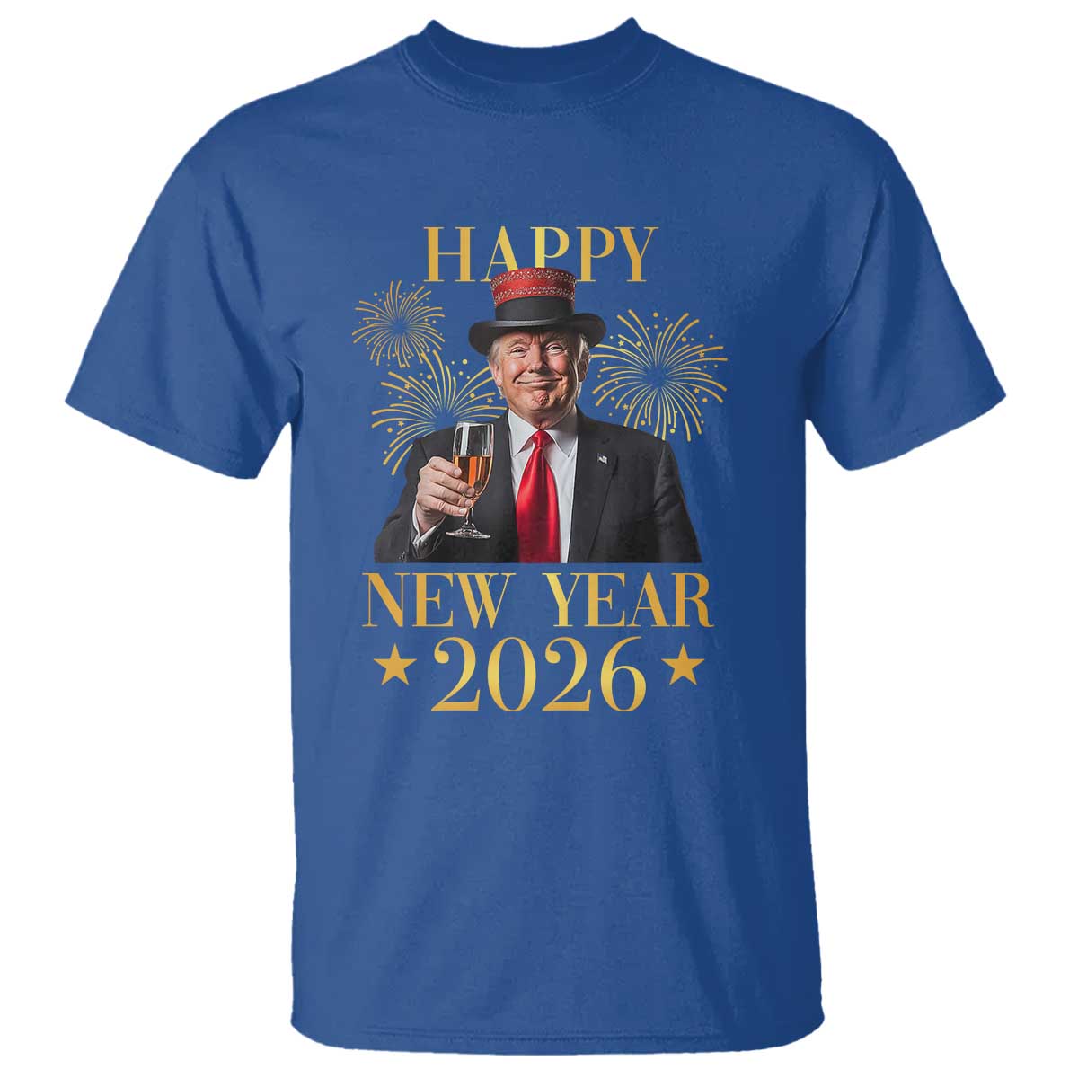Trump Happy New Year 2026 T Shirt New America Golden Age TS02 Royal Blue Print Your Wear