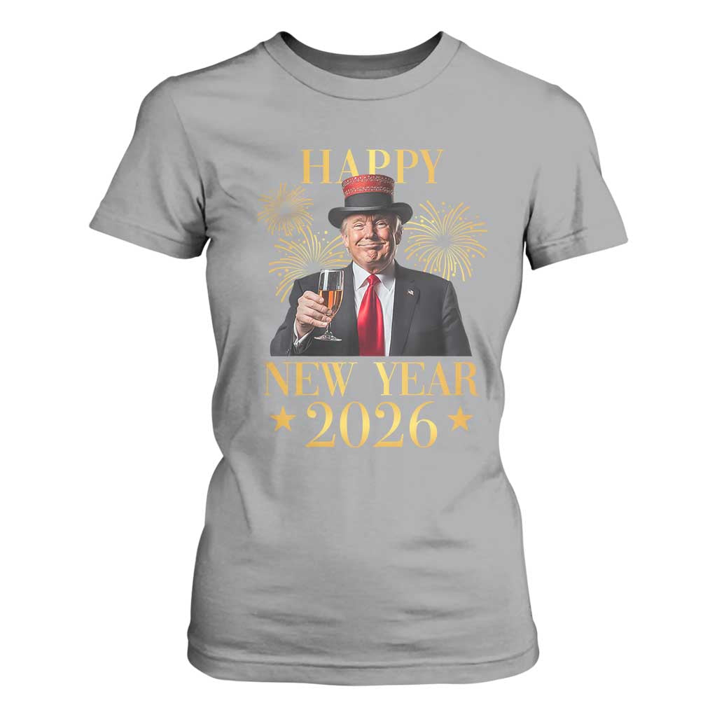 Trump Happy New Year 2026 T Shirt For Women New America Golden Age TS02 Sport Gray Print Your Wear