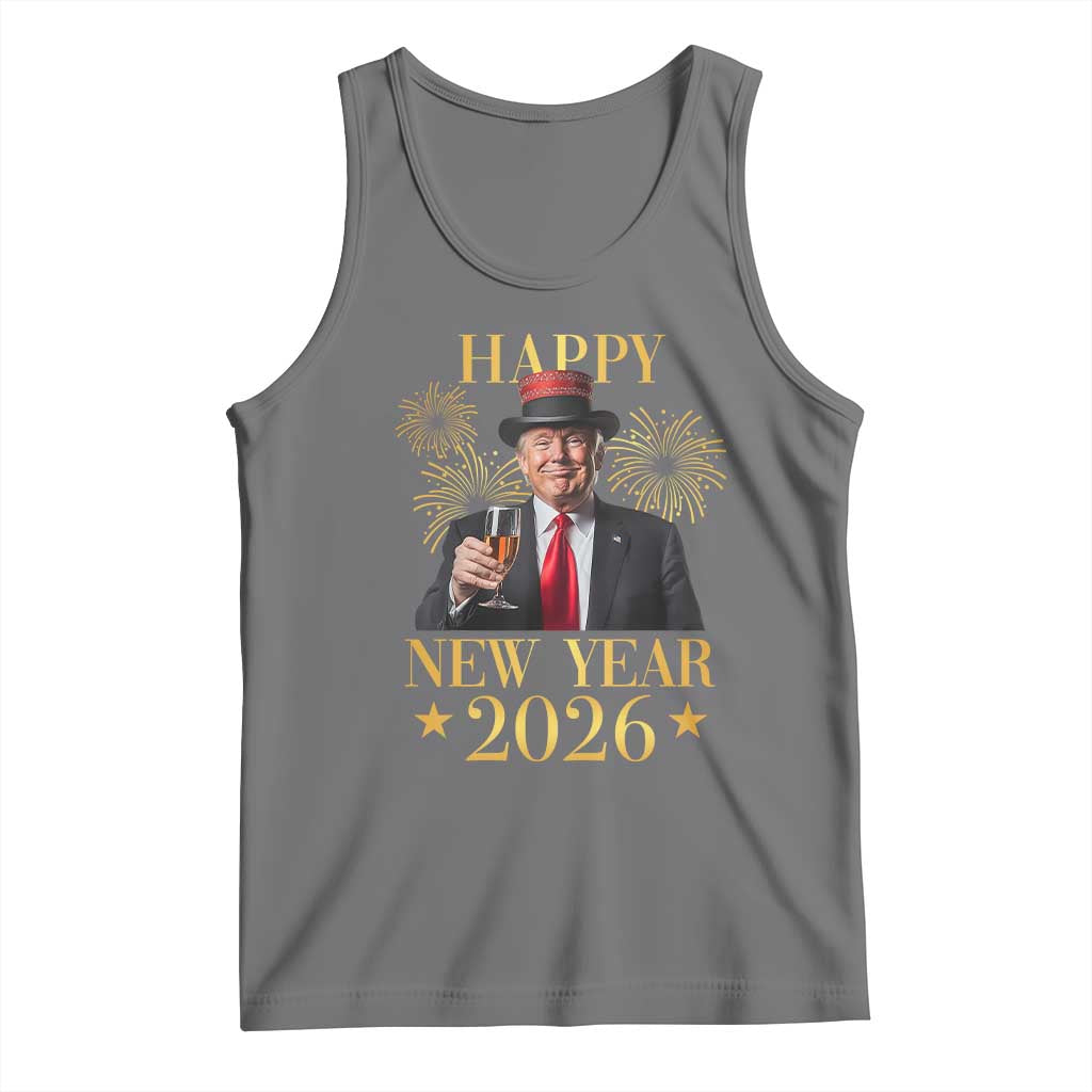 Trump Happy New Year 2026 Tank Top New America Golden Age TS02 Black Heather Print Your Wear