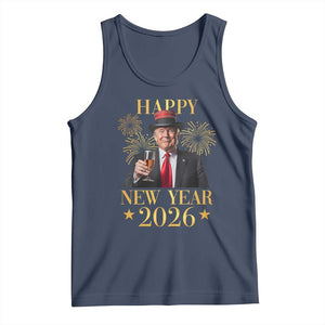 Trump Happy New Year 2026 Tank Top New America Golden Age TS02 Navy Print Your Wear