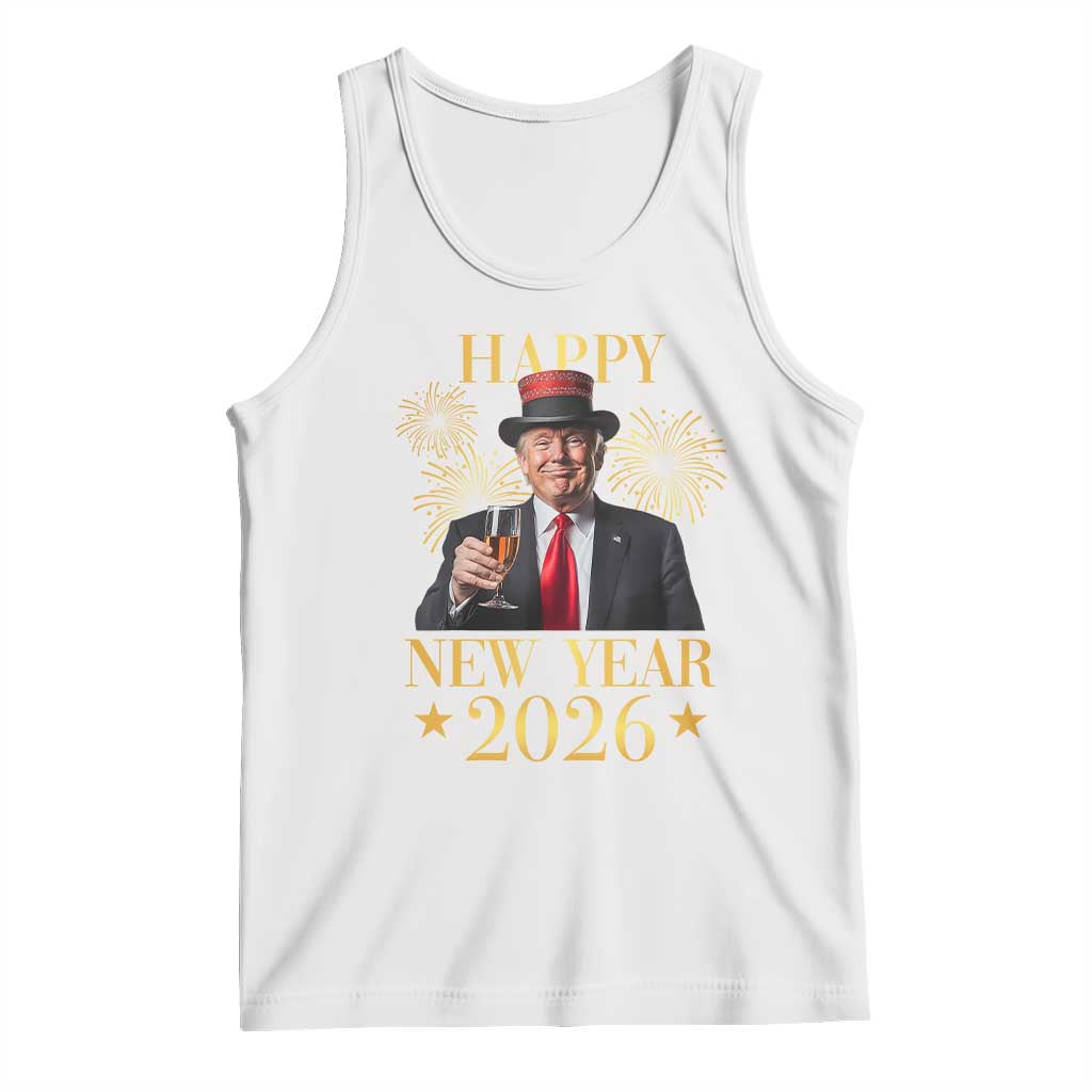 Trump Happy New Year 2026 Tank Top New America Golden Age TS02 White Print Your Wear
