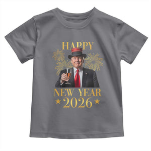 Trump Happy New Year 2026 Toddler T Shirt New America Golden Age TS02 Charcoal Print Your Wear