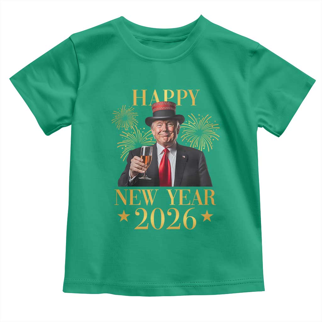 Trump Happy New Year 2026 Toddler T Shirt New America Golden Age TS02 Irish Green Print Your Wear