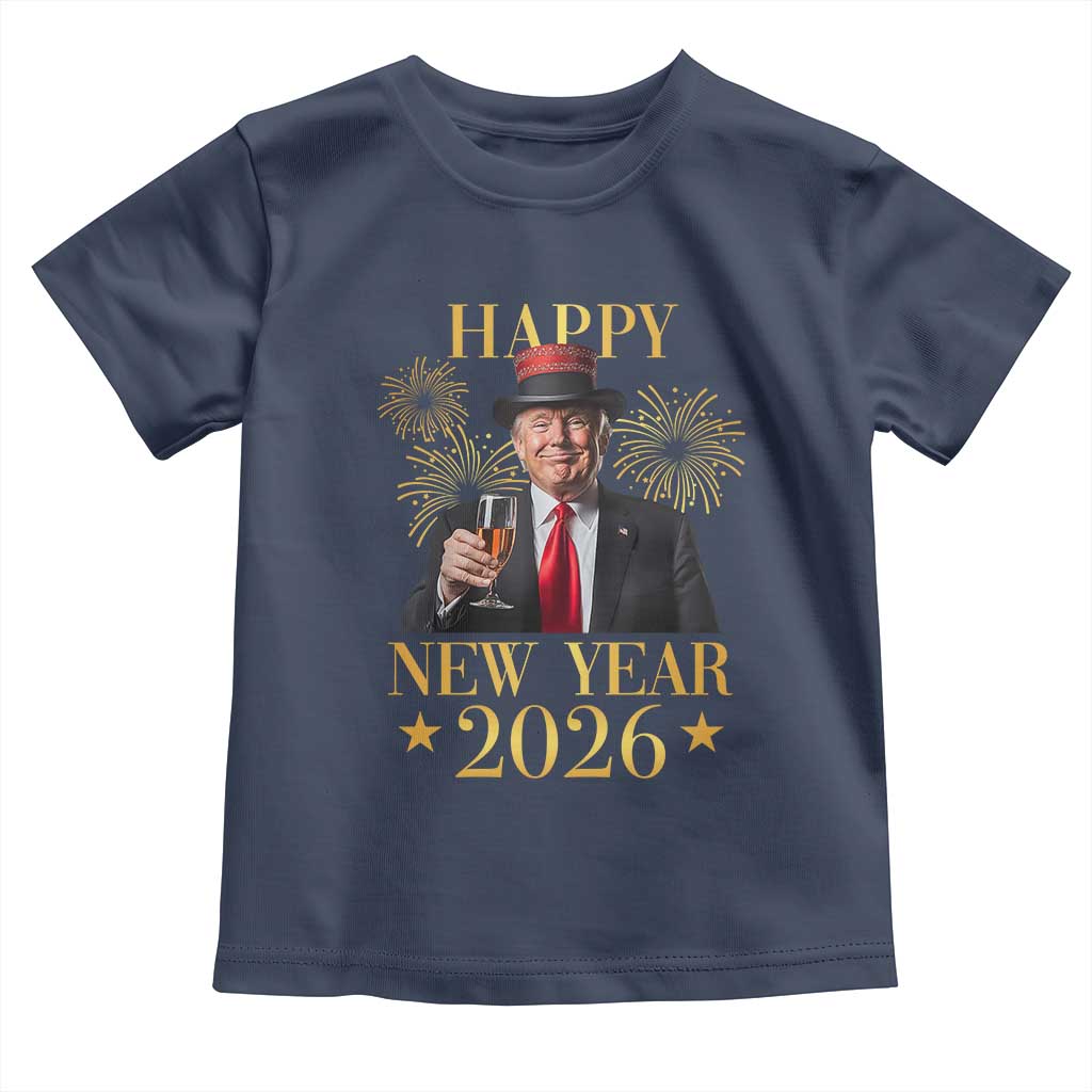 Trump Happy New Year 2026 Toddler T Shirt New America Golden Age TS02 Navy Print Your Wear