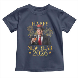 Trump Happy New Year 2026 Toddler T Shirt New America Golden Age TS02 Navy Print Your Wear