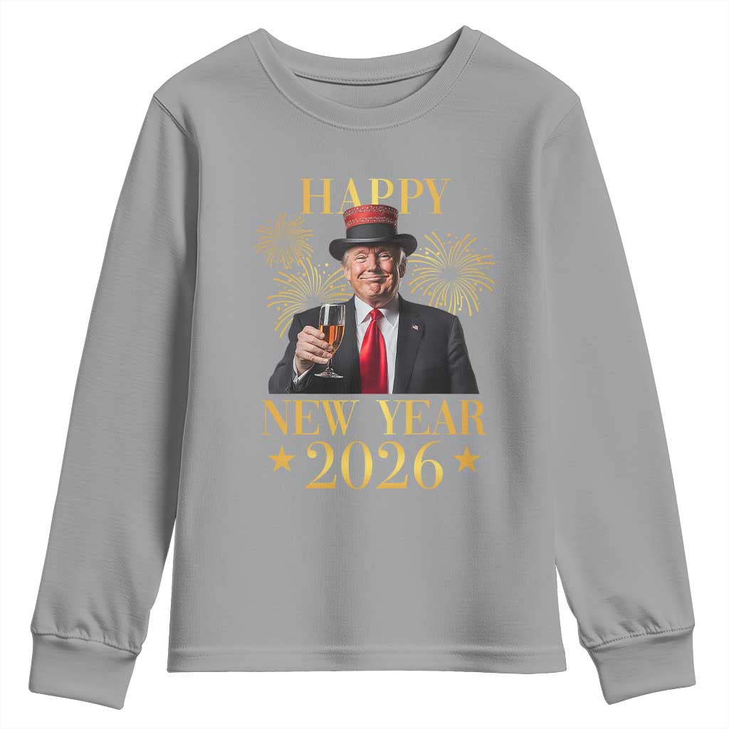 Trump Happy New Year 2026 Youth Sweatshirt New America Golden Age TS02 Sport Gray Print Your Wear