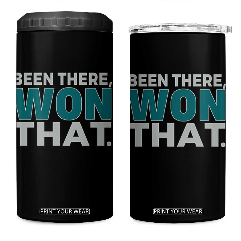 Been There Won That 4 in 1 Can Cooler Tumbler Victory for Football Fans TS02 One Size: 16 oz Black Print Your Wear