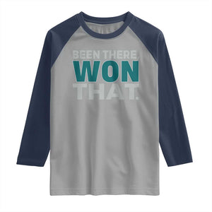 Been There Won That Raglan Shirt Victory for Football Fans TS02 Sport Gray Navy Print Your Wear