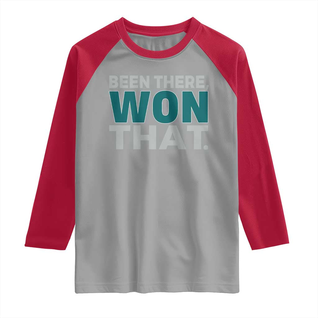 Been There Won That Raglan Shirt Victory for Football Fans TS02 Sport Gray Red Print Your Wear