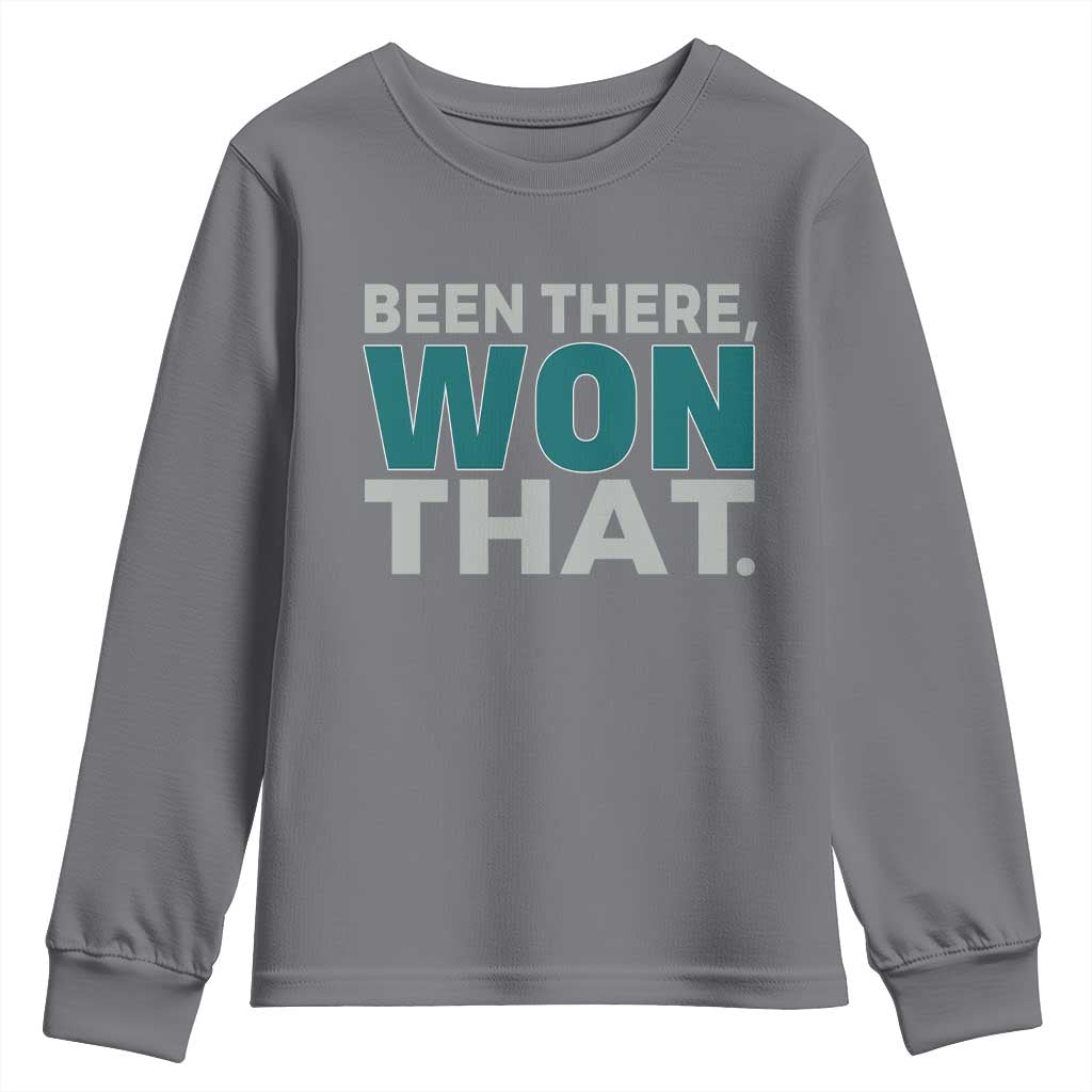 Been There Won That Youth Sweatshirt Victory for Football Fans TS02 Charcoal Print Your Wear