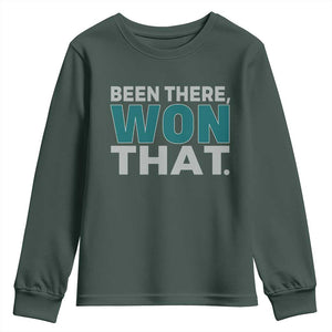 Been There Won That Youth Sweatshirt Victory for Football Fans TS02 Dark Forest Green Print Your Wear