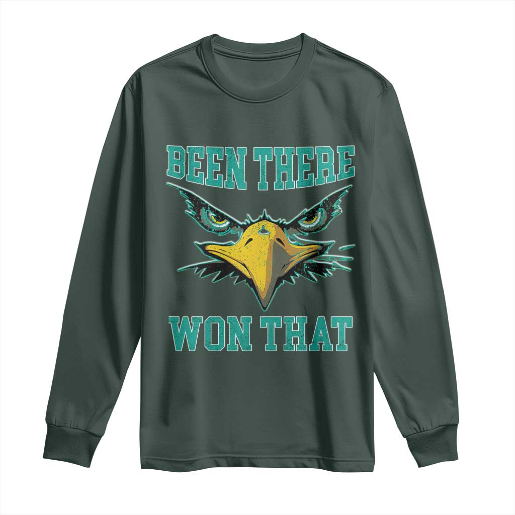 Been There Won That Long Sleeve Shirt Fierce Eagle Eyes TS02 Dark Forest Green Print Your Wear