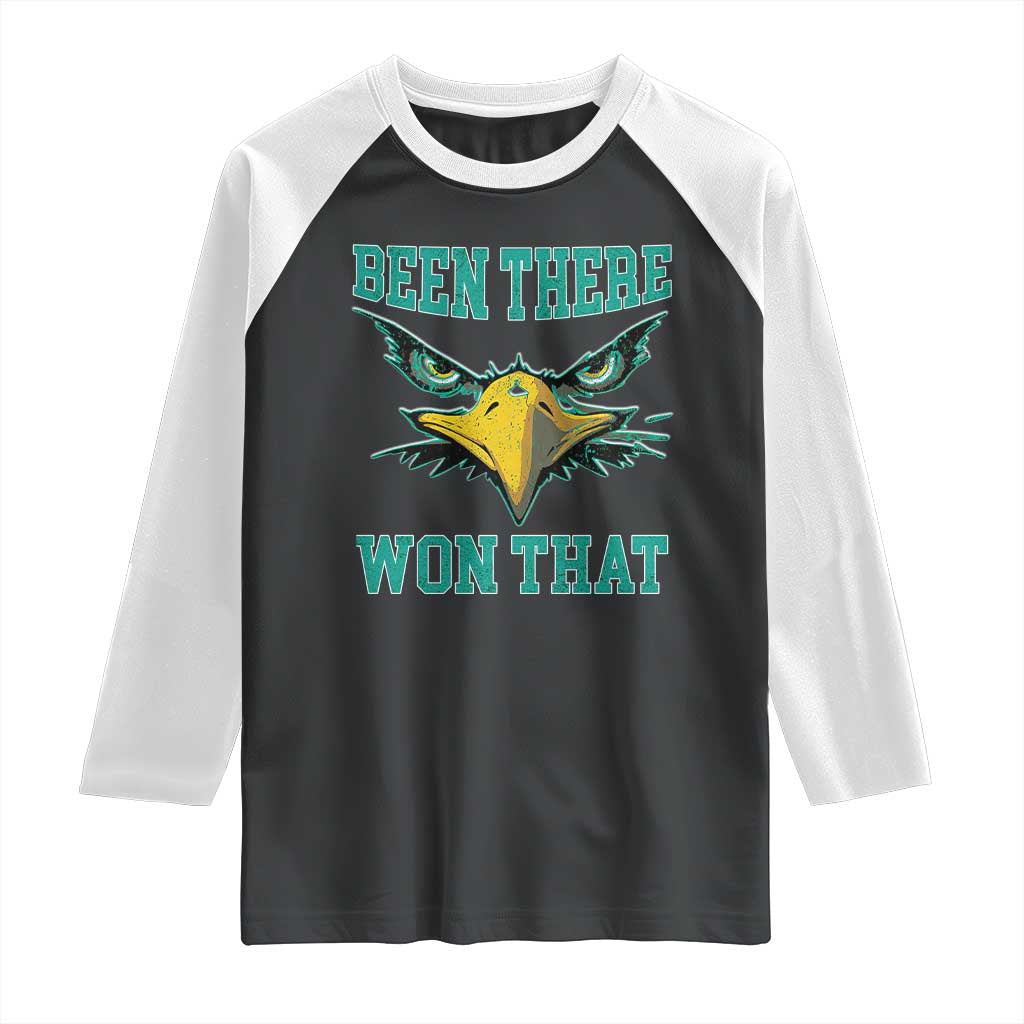Been There Won That Raglan Shirt Fierce Eagle Eyes TS02 Black White Print Your Wear