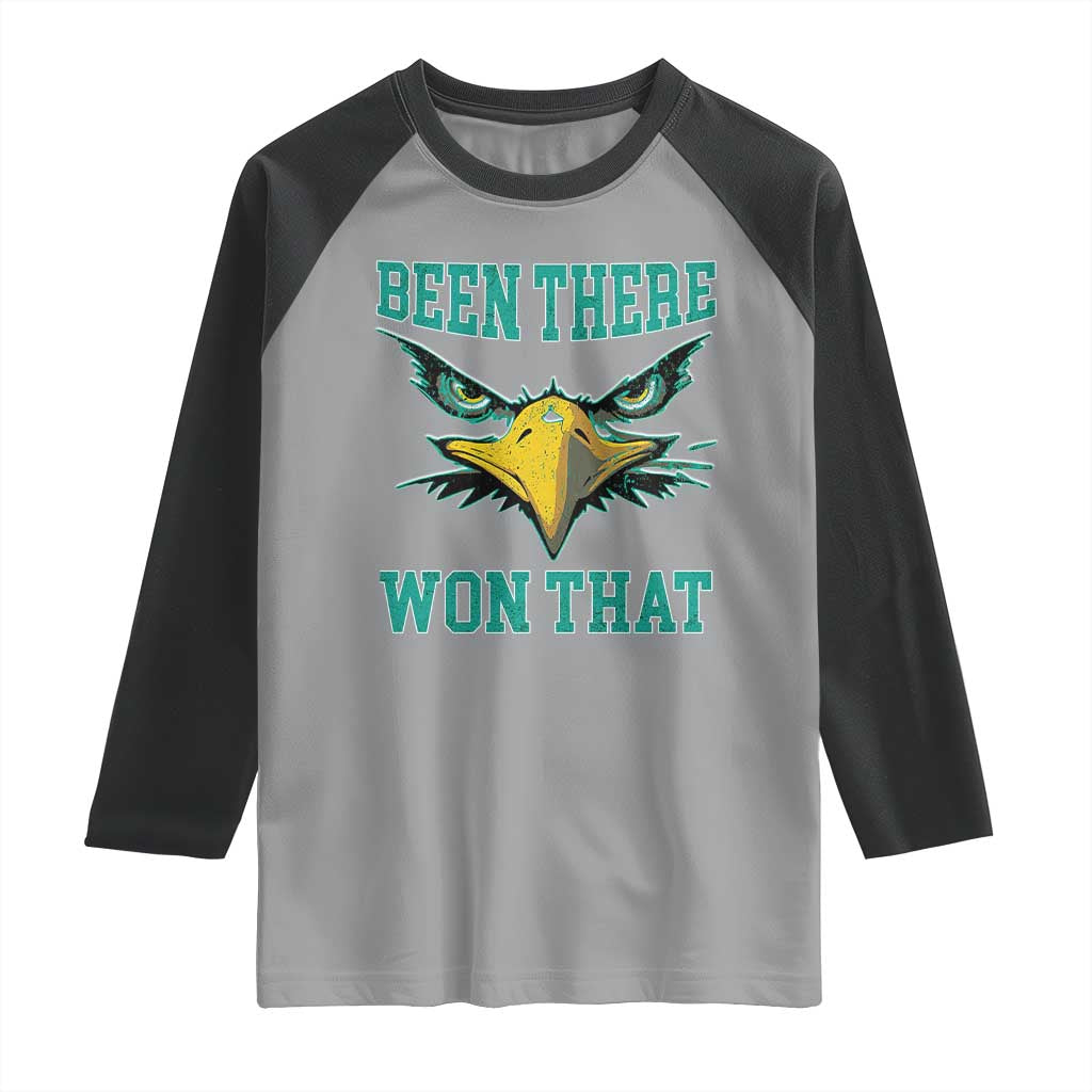 Been There Won That Raglan Shirt Fierce Eagle Eyes TS02 Sport Gray Black Print Your Wear