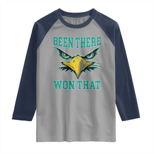 Been There Won That Raglan Shirt Fierce Eagle Eyes TS02 Sport Gray Navy Print Your Wear