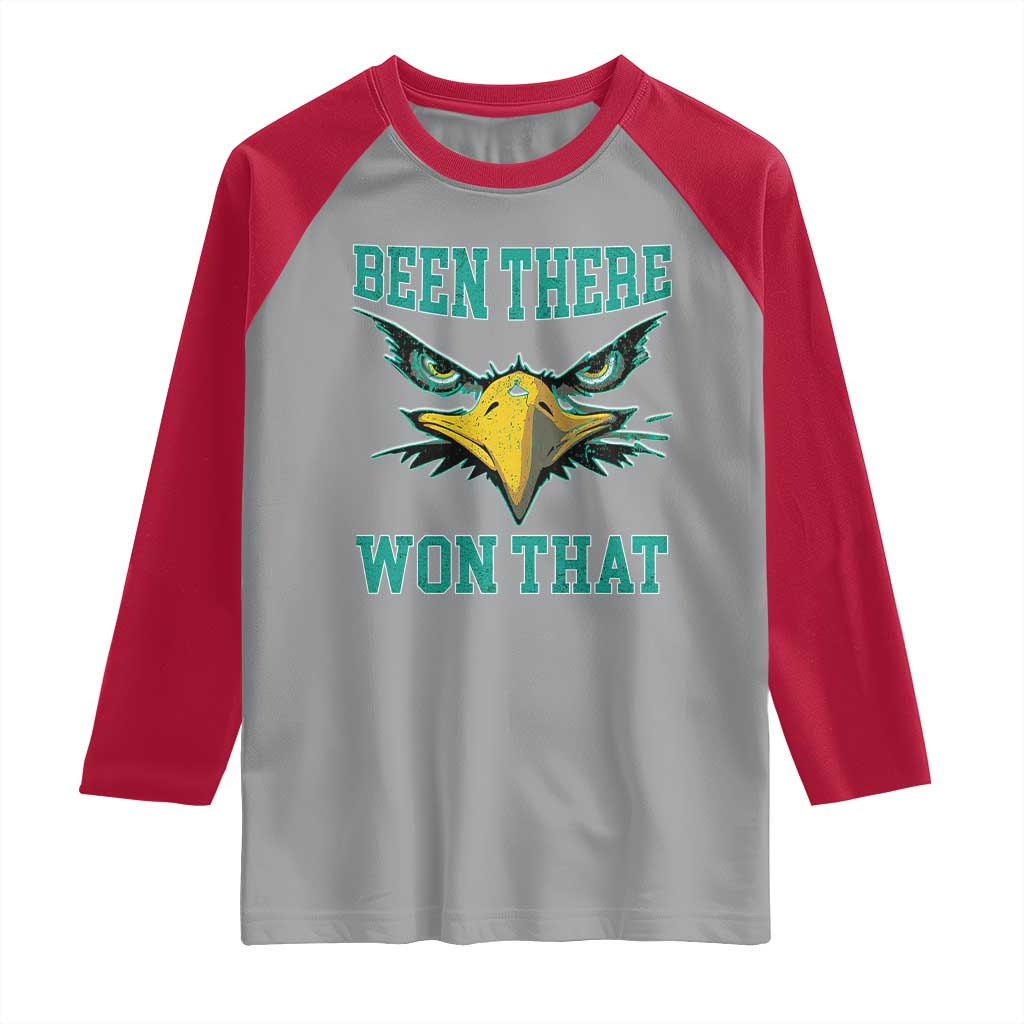 Been There Won That Raglan Shirt Fierce Eagle Eyes TS02 Sport Gray Red Print Your Wear