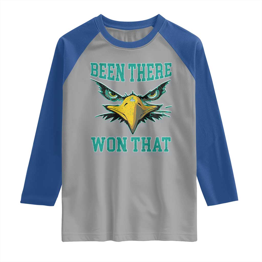 Been There Won That Raglan Shirt Fierce Eagle Eyes TS02 Sport Gray Royal Print Your Wear