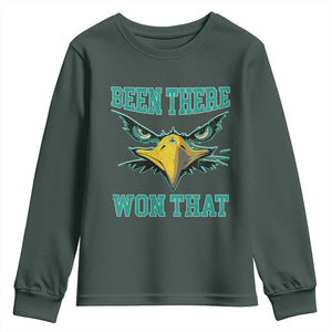 Been There Won That Youth Sweatshirt Fierce Eagle Eyes TS02 Dark Forest Green Print Your Wear