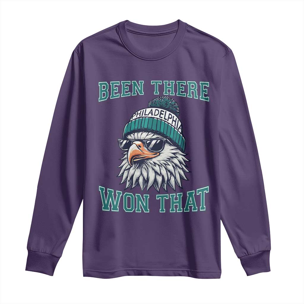 Been There Won That Fierce Eagle Graphic Long Sleeve Shirt TS02 Purple Print Your Wear