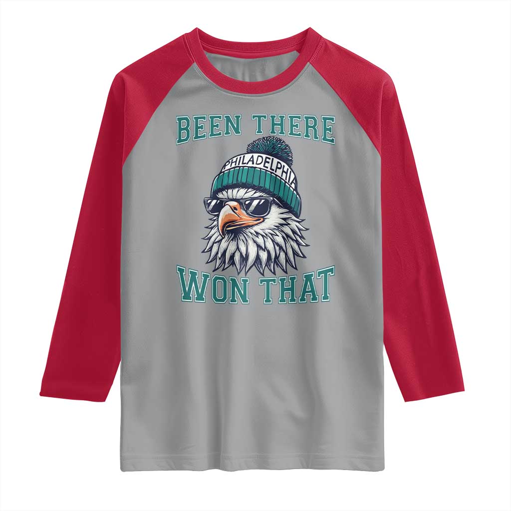 Been There Won That Fierce Eagle Graphic Raglan Shirt TS02 Sport Gray Red Print Your Wear