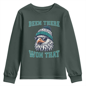 Been There Won That Fierce Eagle Graphic Youth Sweatshirt TS02 Dark Forest Green Print Your Wear