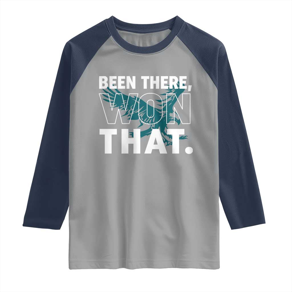 Been There Won That Raglan Shirt Game Day Champions Sport Fans TS02 Sport Gray Navy Print Your Wear