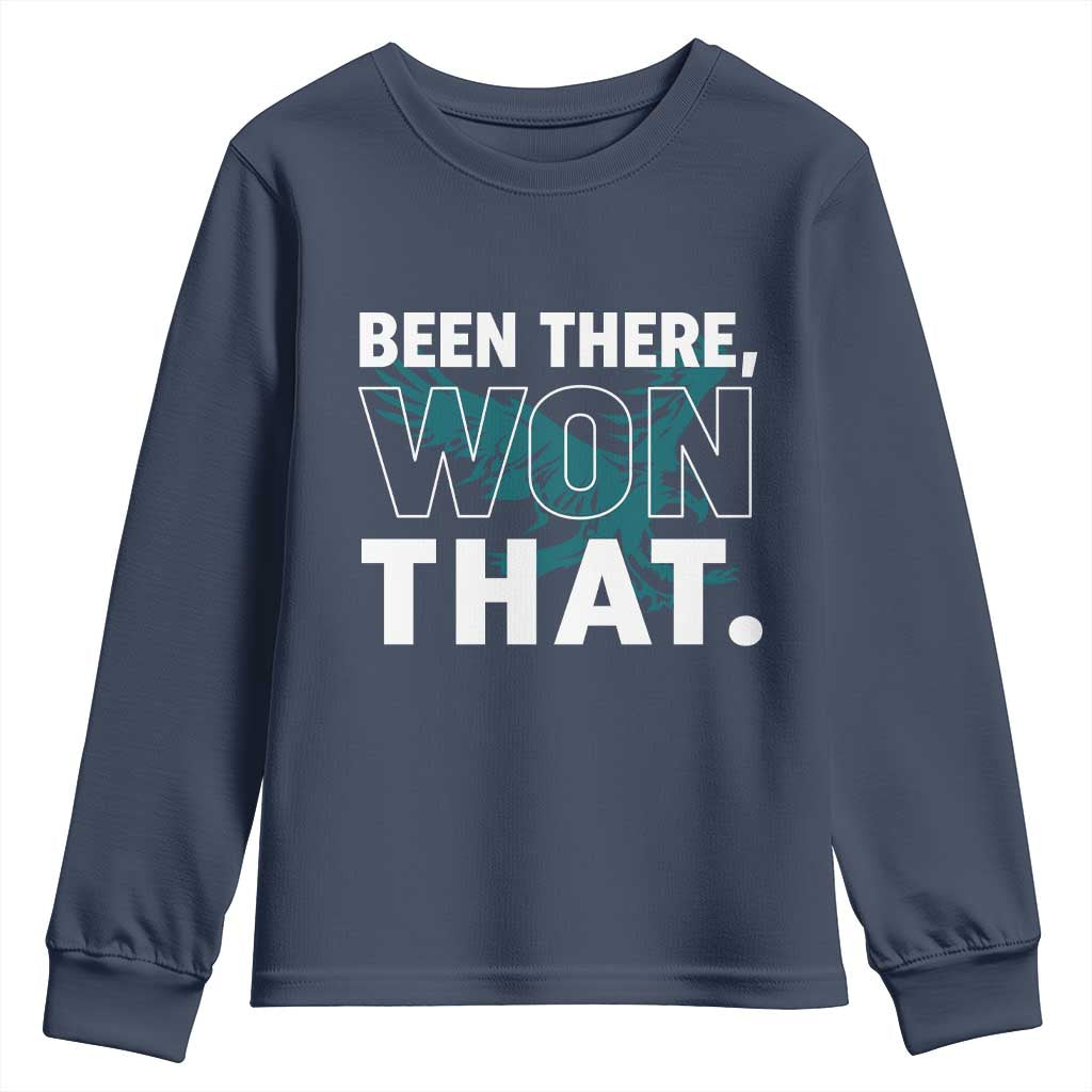 Been There Won That Youth Sweatshirt Game Day Champions Sport Fans TS02 Navy Print Your Wear
