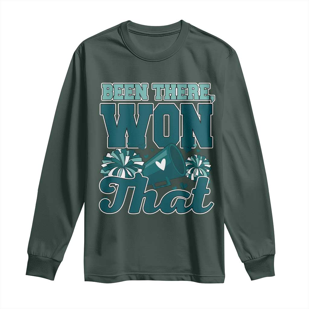 Been There Won That Cheer Spirit Long Sleeve Shirt Game Day Champions Sport Fans TS02 Dark Forest Green Print Your Wear