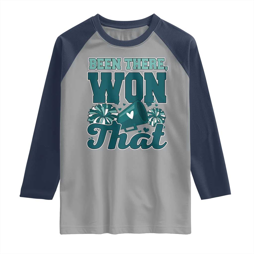 Been There Won That Cheer Spirit Raglan Shirt Game Day Champions Sport Fans TS02 Sport Gray Navy Print Your Wear